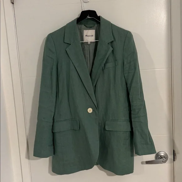 Madewell Sage Green Linen Blazer - Picture 1 of 4